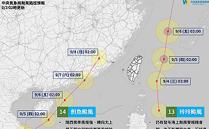 玲玲、劍魚雙颱動態一圖看！今晚起東南部有雨