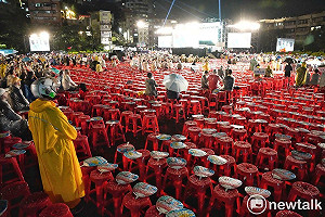 罷免明日投票!謝國樑選前造勢滿是空位 被動員群眾不到40分鐘就走人