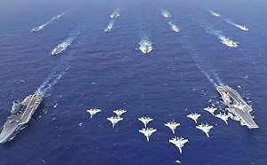 中美4航母罕見對峙！解放軍70戰艦升級備戰 台海、南海局勢急劇緊張