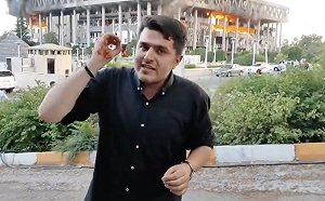 (影) 悲慘直播! 伊朗記者直播電視台遭飛彈爆擊大火 主播也連忙逃命