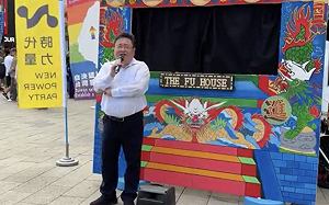 矢板明夫挺大罷免 街頭宣講：「創造台灣新歷史」