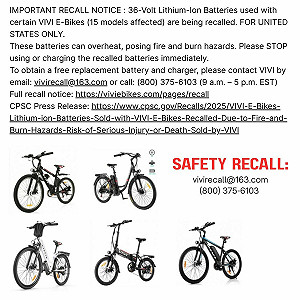 中國製電動自行車「鋰電池」恐有起火風險！美國宣布召回多款車型