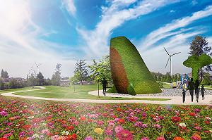 台中花博「魚躍花海」 凸顯豐富自然生態