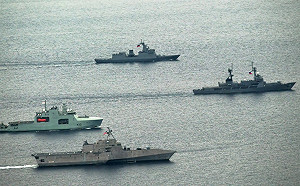 衝著北京　菲美日法加5國在中國占領區附近進行水面作戰演習