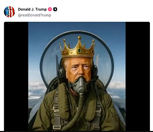 (影) 全美爆「No King」大遊行! 數百萬人上街反威權 川普轉「自封國王」影片