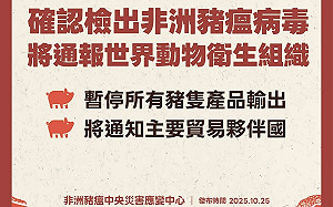 台中現非洲豬瘟確診!  賴清德籲全民共同防疫「有信心清零」