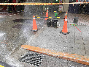 北市林森北路瓦斯管線遭挖破　消防警戒通報搶修