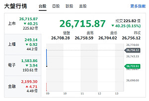 台股開盤》台積乏力 大盤走跌！一圖看懂K型股市誰漲誰跌？