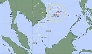 麻六甲首個「熱帶風暴」進入南海！最快明早成為「洛鞍」颱風