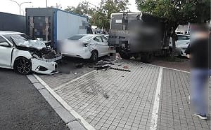 國道楊梅休息站又撞！疑輔助駕駛釀禍連撞5車3人傷