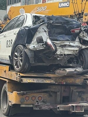 新竹竹東警車台68線遭追撞　2警受傷送醫