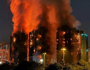 香港大火詭異影片流出！背離火點處先著火  李沐陽疑：難道火苗會轉彎