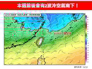 本週2波冷空氣南下！ 北台將連續濕冷至下週