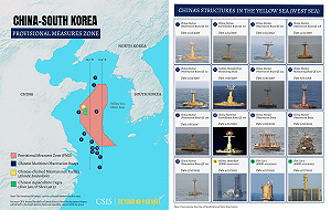 一圖解析！美智庫曝光中國黃海部署16水上設施阻航道  警告重演「南海軍事化」