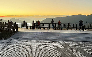 冬日限定！太平山披上夢幻白霜   日出同框如仙境