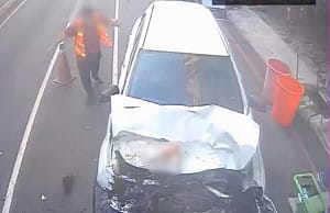 台南女清潔隊員遭酒駕撞死！駕駛男友崩潰拍打車輛求後退