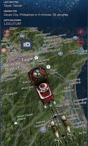 耶誕老人「SANTA1」深夜飛越台灣 國防部公開追蹤實況