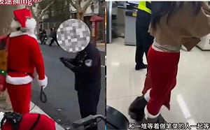 上海平安夜很魔幻？女扮聖誕老人發糖竟被捕！驚見警局滿是「聖誕罪犯」