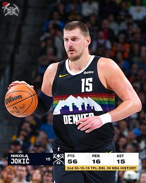 約基奇飆56分締造超級大三元　金塊延長賽勝灰狼