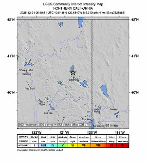 加州北部接連發生5.3、2.5淺層地震輕微至中度搖晃  尚無災損報告