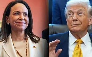 拿諾貝爾獎換「好人卡」? 她送川普和平獎牌 網笑 : 背面名字仍是馬查多