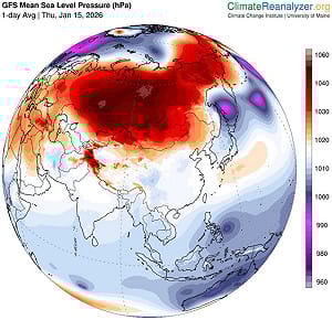 超大冷高壓蓋滿西伯利亞！鄭明典坦言「文獻才見過」揭實際影響