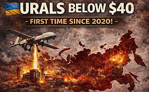 跌破每桶40美元! 烏拉爾原油暴跌創5年新低 中國趁低海撈大舉承接