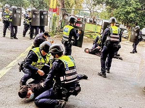 新北警模擬搶案演練　整合科技偵查、空拍機圍捕