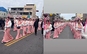 台南平安遶境大典！百位辣妹禮生頂寒風露酥胸成「嬌」點