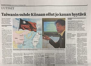 林昶佐再登芬蘭大報　談台芬經貿和民主韌性