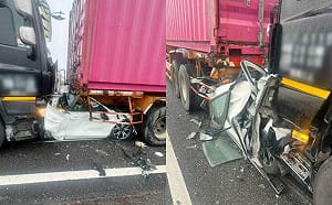 國道大車追撞夾殺轎車駕駛！物流公司遭網友負評灌爆