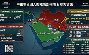 因應中東情勢  外交部：「因地制宜」確保國人安全為優先考量