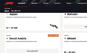 受伊朗戰事波及 F1取消巴林和沙烏地阿拉伯大獎賽