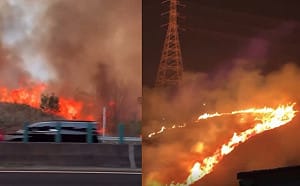 (影) 台中連日火燒山 濃煙衝上國道 驚悚畫面曝