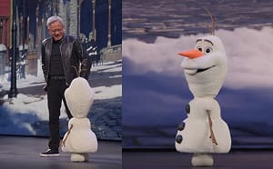 (影) NVIDIA攜手迪士尼！AI雪寶現身GTC和黃仁勳互動