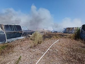 屏東林邊太陽能板暫置場火警　細懸浮微粒普通級