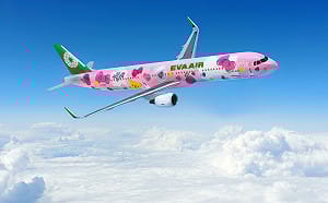 萌翻旅客！長榮航空Hello Kitty彩繪「粉萌機」4/30高雄登場