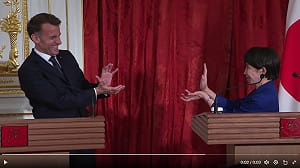 高市早苗與馬克宏發表聯合聲明 強調台灣海峽和平穩定的重要性