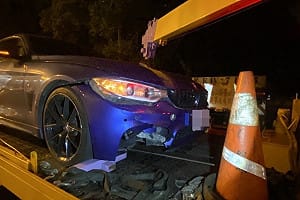 國道1號林口路段多車撞掉落物受損 警調監視器追查