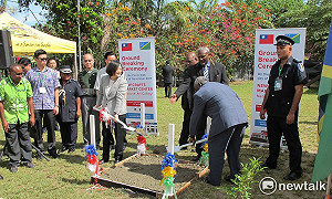 蔡英文出席索國   手工藝中心破土典禮