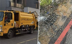 超噁畫面曝！台中垃圾車餿水直接倒水溝 環保局認疏失