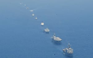 「肩並肩26」軍演  美菲日澳加5國11艦聯合編隊南海航行