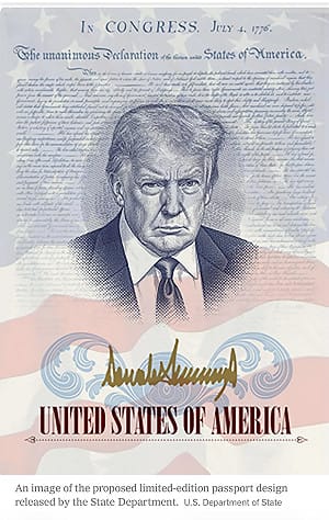 史上首位! 美擬推限量「川普護照」 內頁將納入川普肖像及簽名