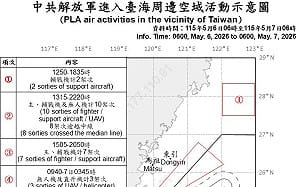 共機擾台！殲-10、殲-16配合共艦「聯合戰備警巡」 18架次越中線 