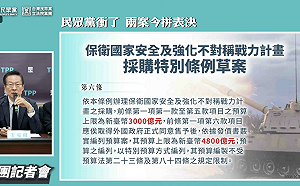 民眾黨軍購最終版拍板！7800億元分年編列、逐案送審