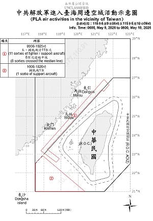 共機艦擾台不斷!9架次越中線闖北部.西南空域 國軍嚴密監控應處