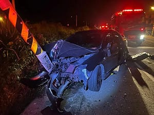 花蓮光復死亡車禍！4旬男開車自撞電桿「車體變形」魂斷台9線