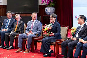 接見美台商業協會訪團 蕭美琴：正在思考國防特別預算的補救方案 
