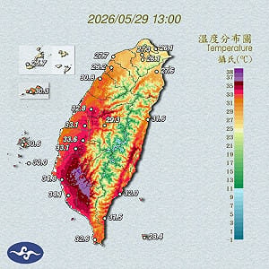 台南玉井飆40.2度「連10天奪冠」！午後暴雨讓氣溫急速下降