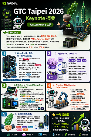台灣AI供應鏈全面起飛 NVIDIA GTC Taipei重點一圖看！ 